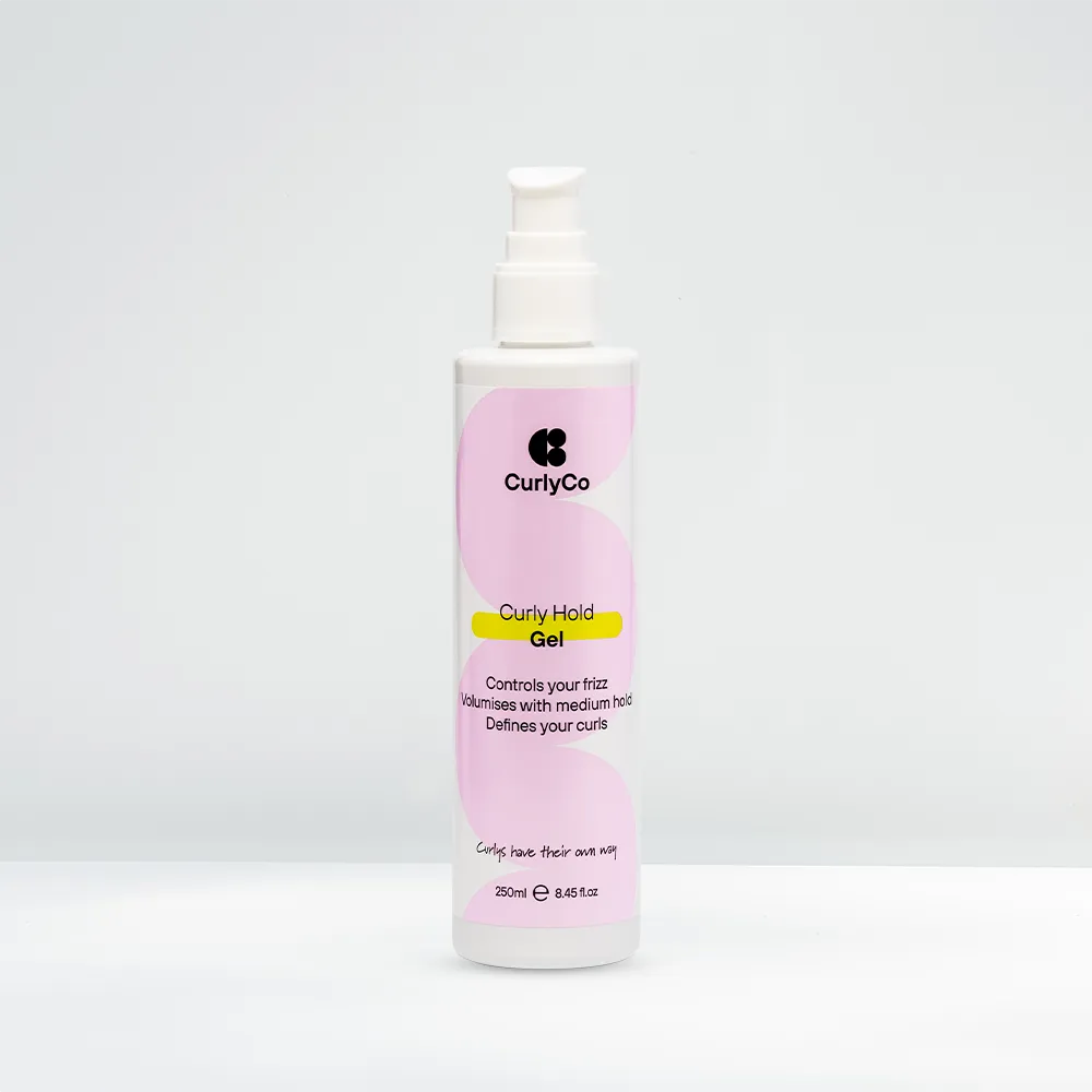 Bottle of CurlyCo Curly Hold Gel - 250ml size - Add flawless hold & definition to your curls